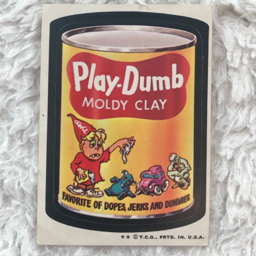 Wacky Pack Vintage Play-Dumb Collector Sticker